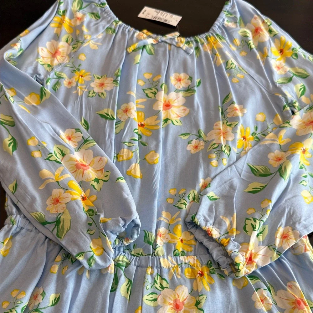 The Children's Place Light Blue Floral Romper